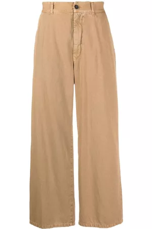 Incotex Men Wide Leg Pants - High-waist wide leg trousers - Brown
