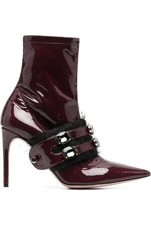 HARDOT Crystal-embellished patent boots