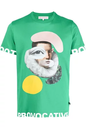 WALTER VAN BEIRENDONCK Men T-shirts - Graphic print cotton T-shirt - Green