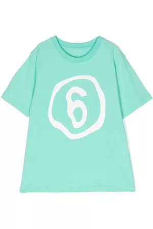 Maison Margiela Girls T-shirts - Logo motif cotton T-shirt - Green