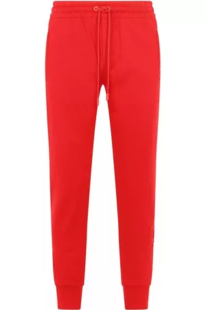 Dolce & Gabbana Men Sweatpants - Embossed-logo joggers - Red