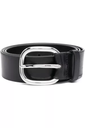 Dsquared2 Men Belts - Palladium-buckle leather belt - Black