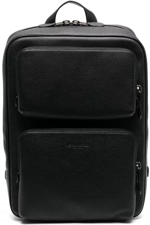 Coach Multi-pocket leather backpack - Black