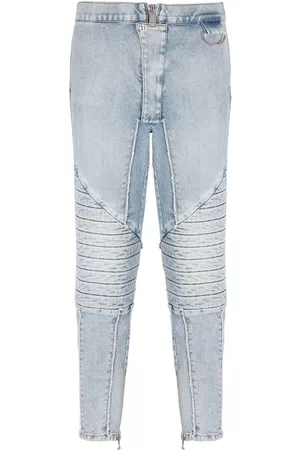 Balmain Mid-rise cropped skinny jeans - Blue