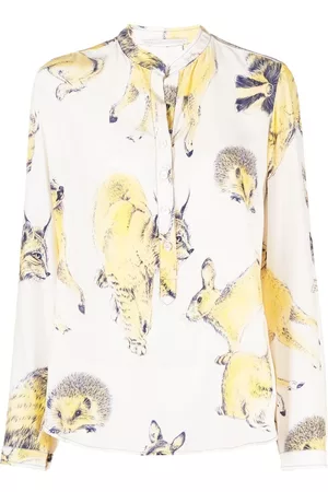 Stella McCartney Rewild Fauna print silk shirt - Neutrals