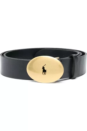 Ralph Lauren Oval-buckle leather belt - Black