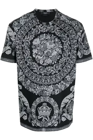 VERSACE Barocco-print organic cotton T-shirt - Black