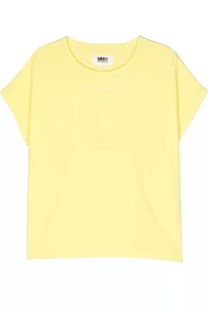 Maison Margiela Girls T-shirts - Logo print cotton T-shirt - Yellow