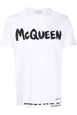 Alexander McQueen Men Short Sleeved T-Shirts - Logo-print short-sleeved T-shirt - White
