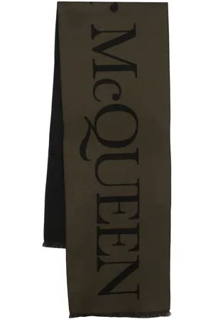 Alexander McQueen Men Scarves - Intarsia-knit logo scarf - Green