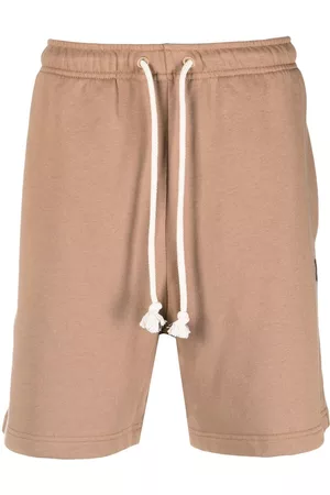 Acne Studios Sports Shorts - Face-patch cotton track shorts - Brown