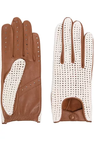 AGNELLE Women Gloves - Karine leather gloves - Brown