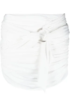 The Attico Drape-detailed thigh-length skirt