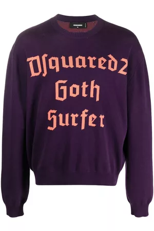 Dsquared2 Intarsia-logo wool jumper - Purple