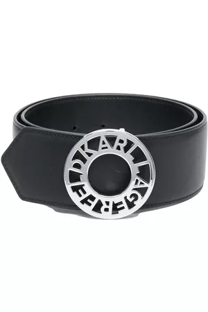 Karl Lagerfeld Women Belts - Disk medium leather belt - Black