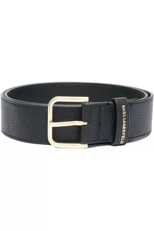 Karl Lagerfeld Essential calf leather belt - Black