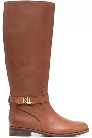 Ralph Lauren Women Boots - Brittaney logo-plaque boots - Brown