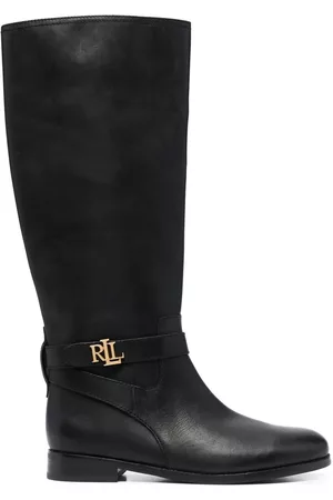 Ralph Lauren Women Boots - Brittaney logo-plaque boots - Black