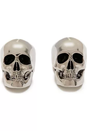 Alexander McQueen Men Phones Cases - Skull-embellished ear pods - Silver