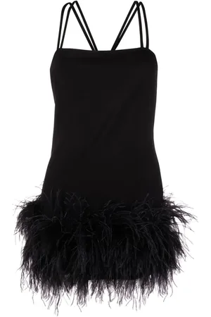 The Attico Feather-trim mini dress