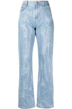 Stella McCartney Crinkle-effect straight-leg jeans