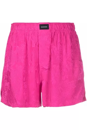 Balenciaga Logo-patch high-waisted shorts - Pink