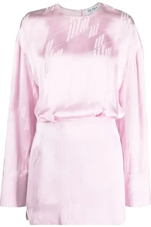 The Attico Logo-jacquard satin dress