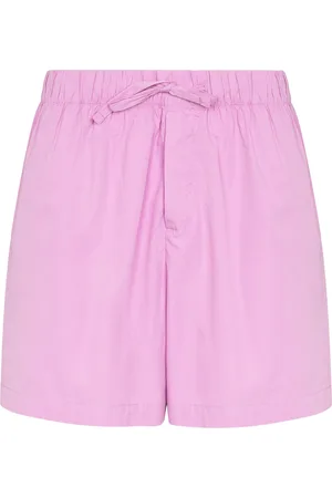 Tekla High-waist drawstring poplin shorts