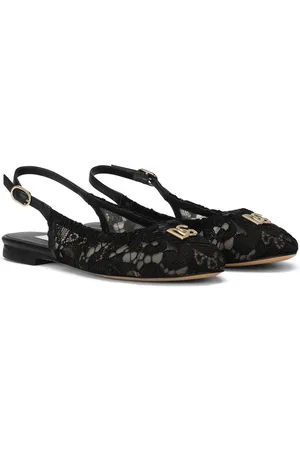 Dolce & Gabbana DG-logo cordonetto-lace slingback sandals