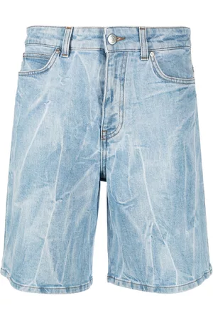 Stella McCartney Women Shorts - Crinkle denim shorts - Blue