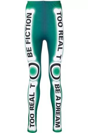 WALTER VAN BEIRENDONCK Men Sports Leggings - Skeleton graphic-print bike leggings - Green