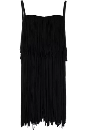 Nº21 Women Sleeveless Dresses - Fringe sleeveless dress - Black