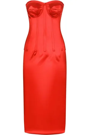 Dolce & Gabbana Corset-detail satin midi dress