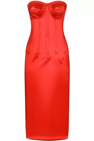 Dolce & Gabbana Women Strapless Dresses - Strapless bustier dress - Red