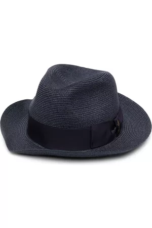 Borsalino Men Hats - Tesa Media woven hemp fedora - Blue