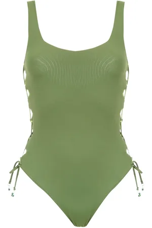 AMIR SLAMA Lace up detail swimsuit