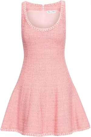 Oscar de la Renta Women Party Dresses - Contrast-stitch short dress - Pink