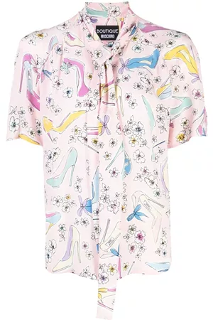 Moschino Shoe floral-print blouse - Pink