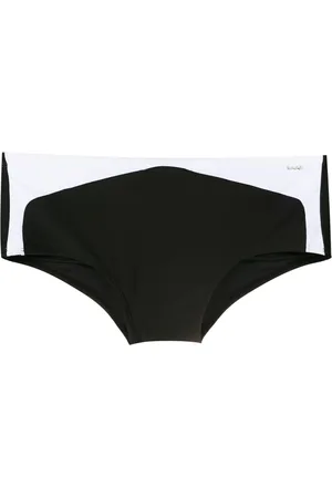 AMIR SLAMA Two-tone logo swim shorts