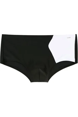 AMIR SLAMA Two-tone slip-on swim shorts