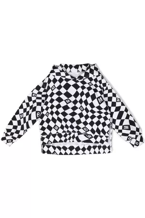 Maison Margiela Chequered logo-print cotton hoodie - Black