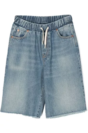 Maison Margiela Girls Shorts - Drawstring denim shorts - Blue