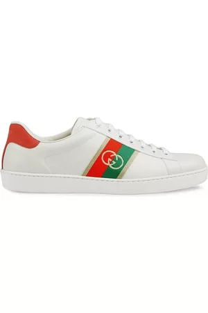 Gucci Men Low Top Sneakers - Leather Ace sneakers - White