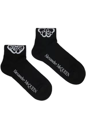 Alexander McQueen Women Socks - Cut Seal logo socks - Black