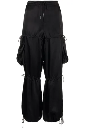 Anna Sui Satin-finish pocket straight trousers