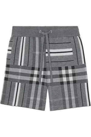 Burberry Check jacquard track shorts - Grey