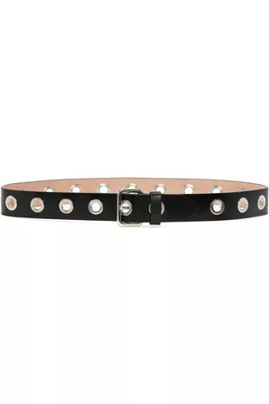 Alexander McQueen Eyelets leather belt - Black