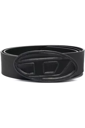 Diesel Men Belts - Logo-buckle leather belt - Black