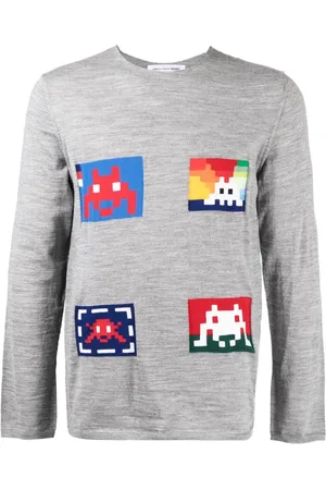 Comme des Garçons Graphic-print fine-knit jumper