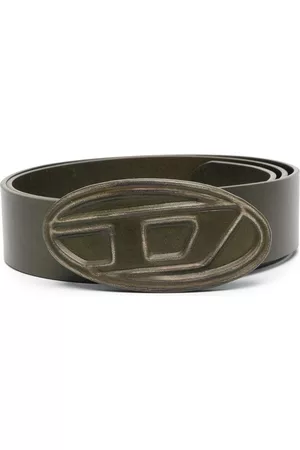 Diesel Men Belts - Logo-buckle leather belt - Green